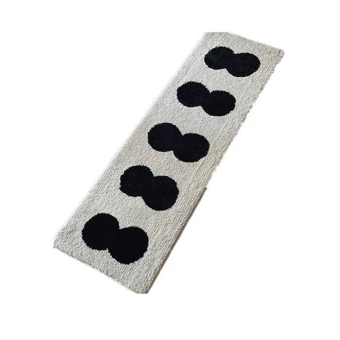 Flocking carpet 40x120cm geometric pattern non-slip absorbent polyester fibre strip mat