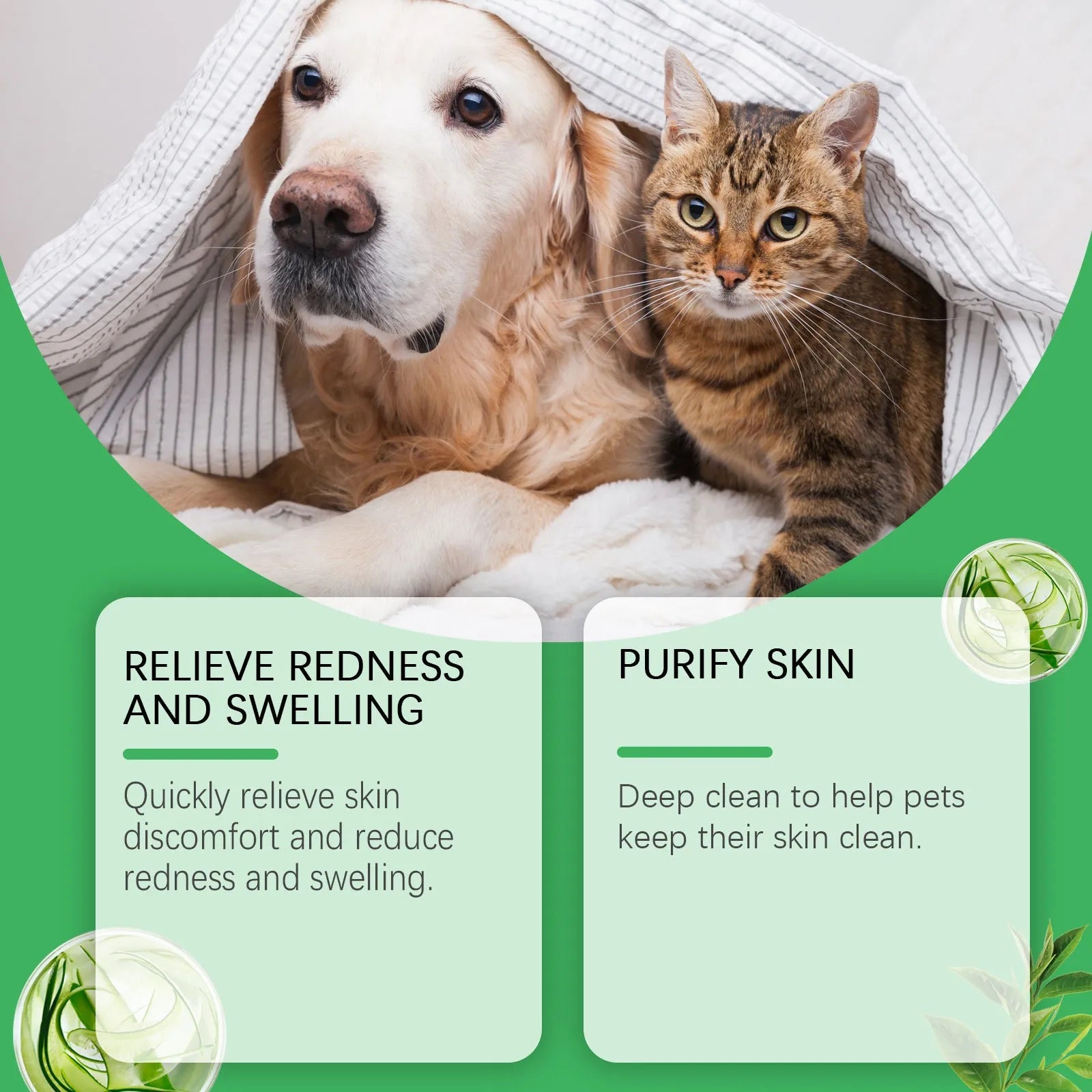 Pet neck cream 25g with aloe and tea tree oil for dog and cat skin care