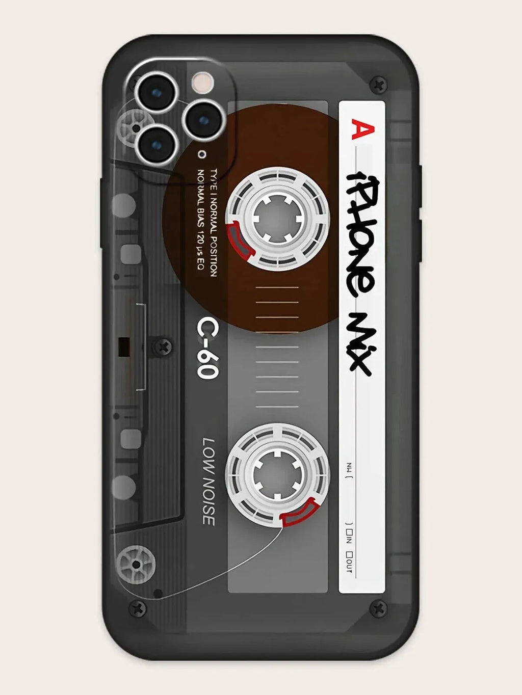 Creative retro recorder disassembling tape painted phone case for iPhone, TPU back cover, simple European style