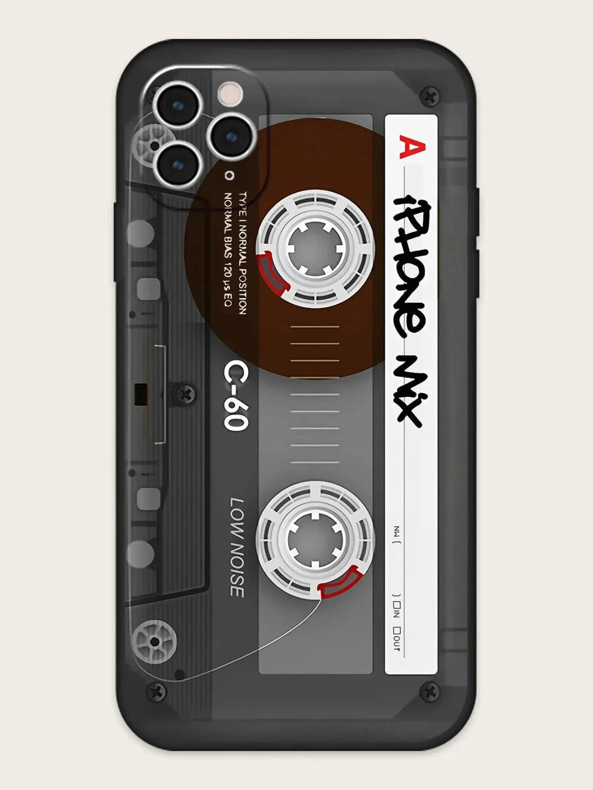 Creative retro recorder disassembling tape painted phone case for iPhone, TPU back cover, simple European style
