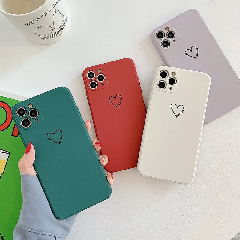Solid colour silicone TPU phone case for Apple iPhone on a table