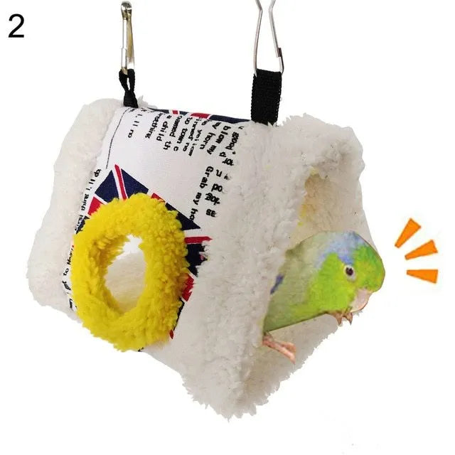 Bird hammock nest sleeping bed in cylinder shape with plush material for small pets