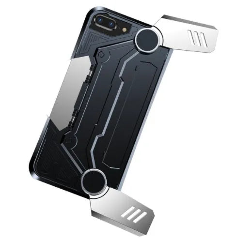 Gamepad smartphone case for iPhone 7 8 and iPhone 8 Plus in Black, Red, and Silver colours showing tactile control buttons.
