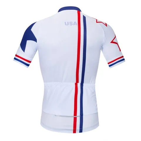 Men's long sleeve cycling jersey in Coolmax polyester fabric for quick-dry summer riding