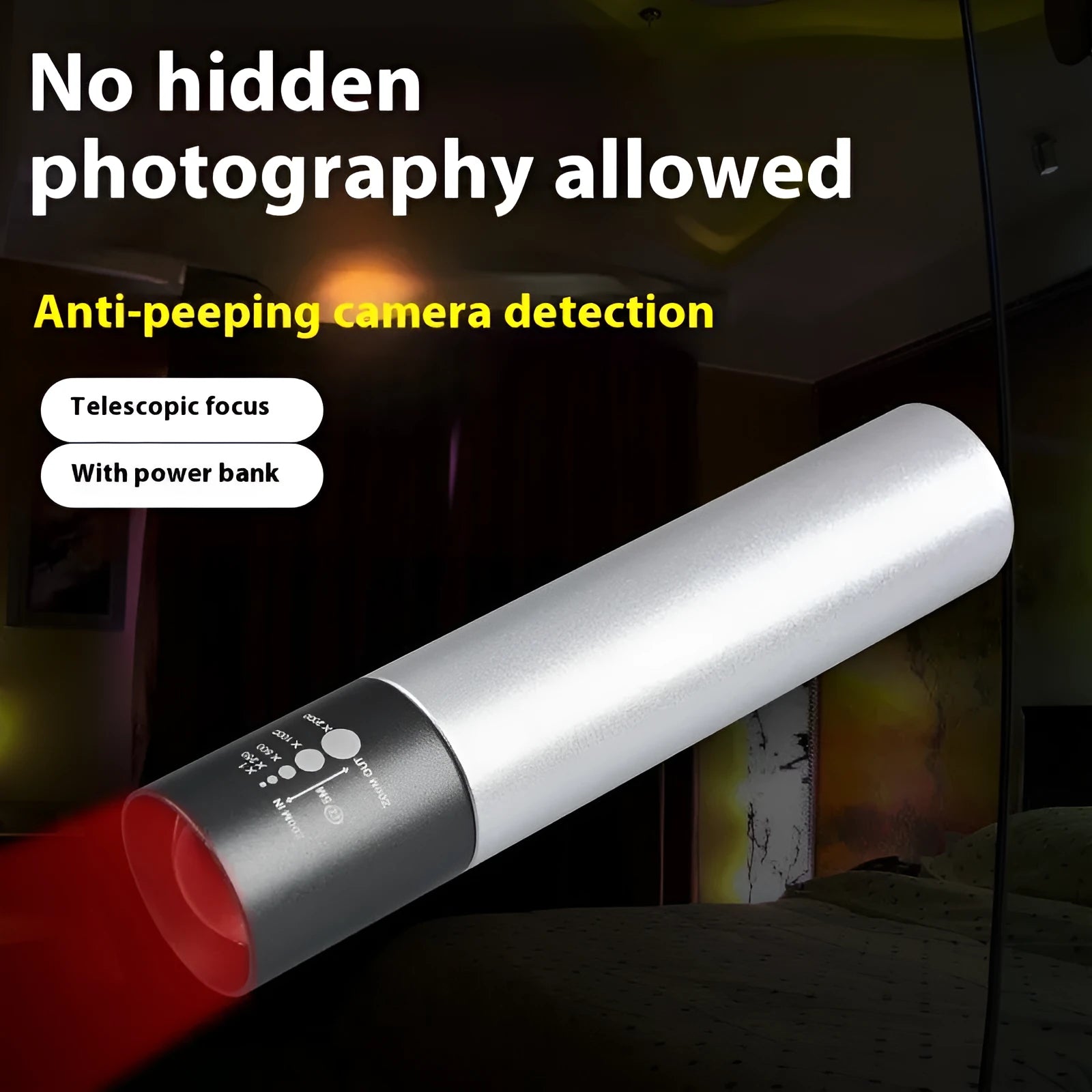 Black aluminium mosquito repellent lamp with red light therapy technology