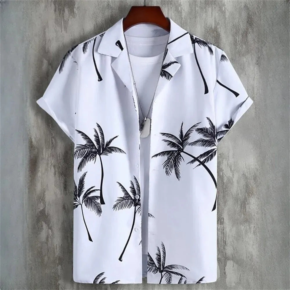 Men's camouflage T-shirt with 3D digital stitching pattern in loose cardigan style