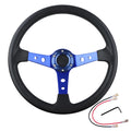 Car modified general PU steering wheel in black, 70mm hole spacing, 35.2x35x10.5cm