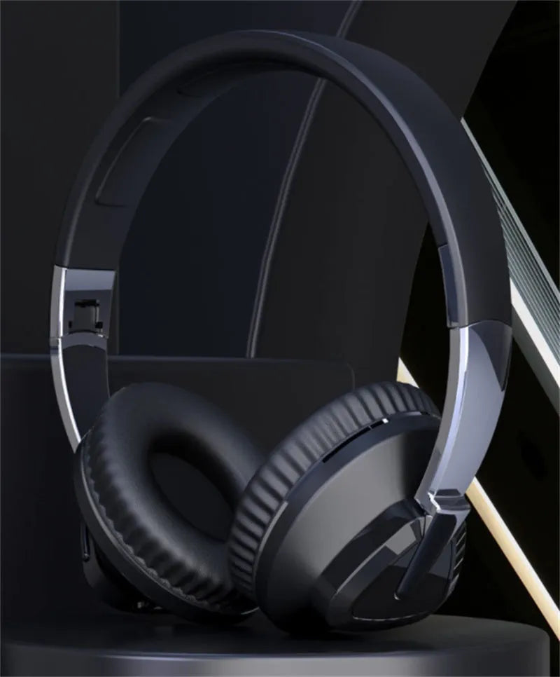 Wireless over-ear headset in black, white, blue, or khaki with all-inclusive ear cups and multiple connectivity options