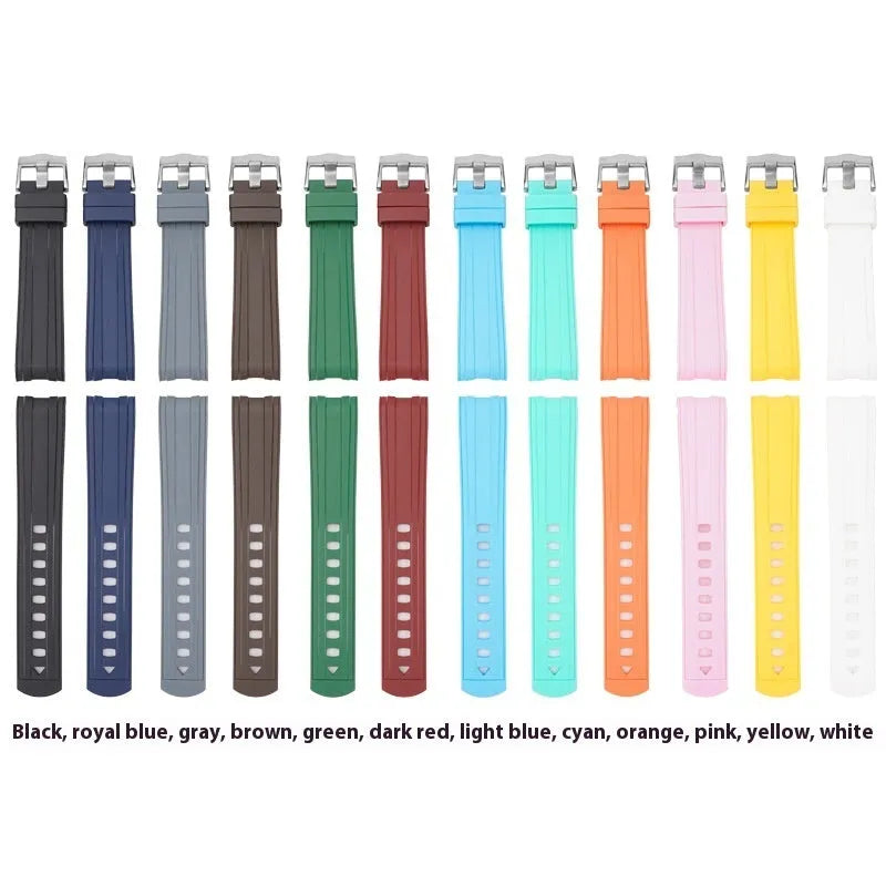 Original style 20mm watch strap in multiple colours with silver buckle.