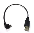 USB Mini 5Pin right angle male to USB 2.0 A male plug cable, 0.2m, black, for Chromecast