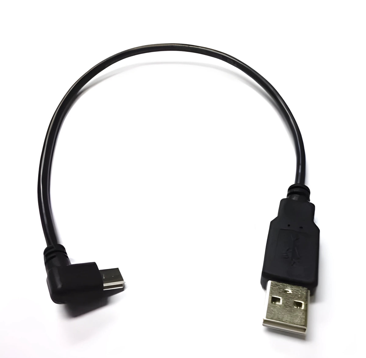 USB Mini 5Pin right angle male to USB 2.0 A male plug cable, 0.2m, black, for Chromecast
