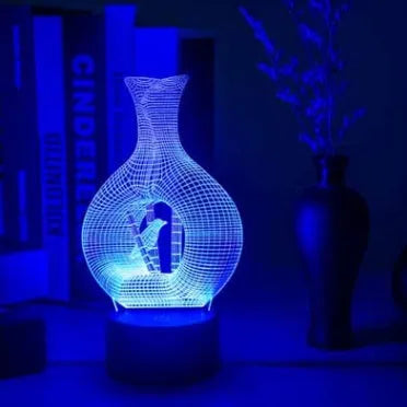 Creative 3D acrylic LED night light with colour-changing modes on an ABS base.