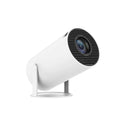 White portable overhead projector with overseas Android support, 720p HD, 120 lumens, and UK plug option