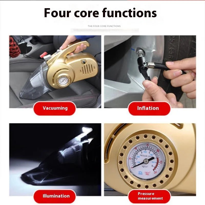 Gold ABS 12v four-in-one wet and dry car vacuum cleaner 35 x 18 cm