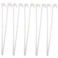 White PP plastic car window flag pole holder bracket clip set of 10 pieces