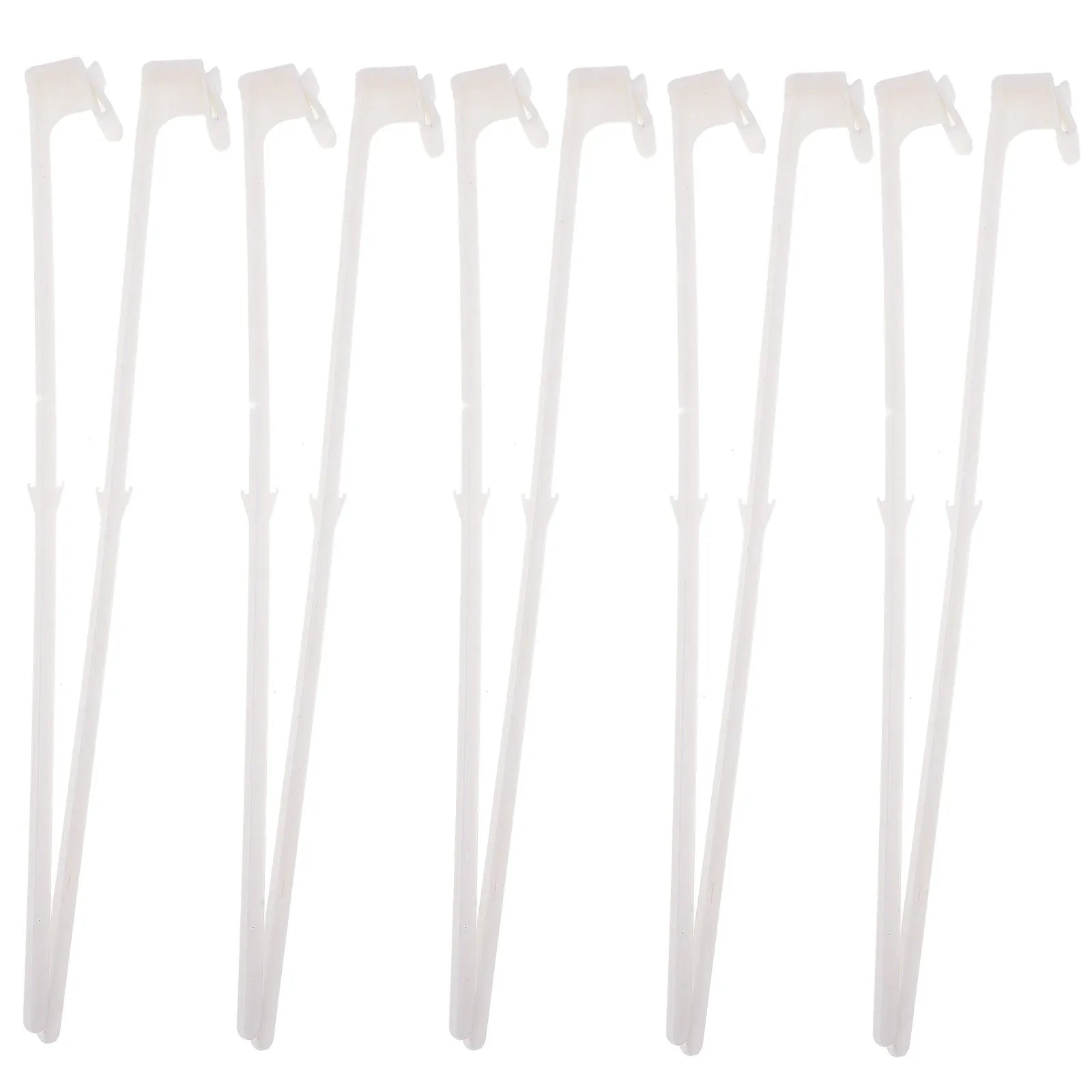 White PP plastic car window flag pole holder bracket clip set of 10 pieces