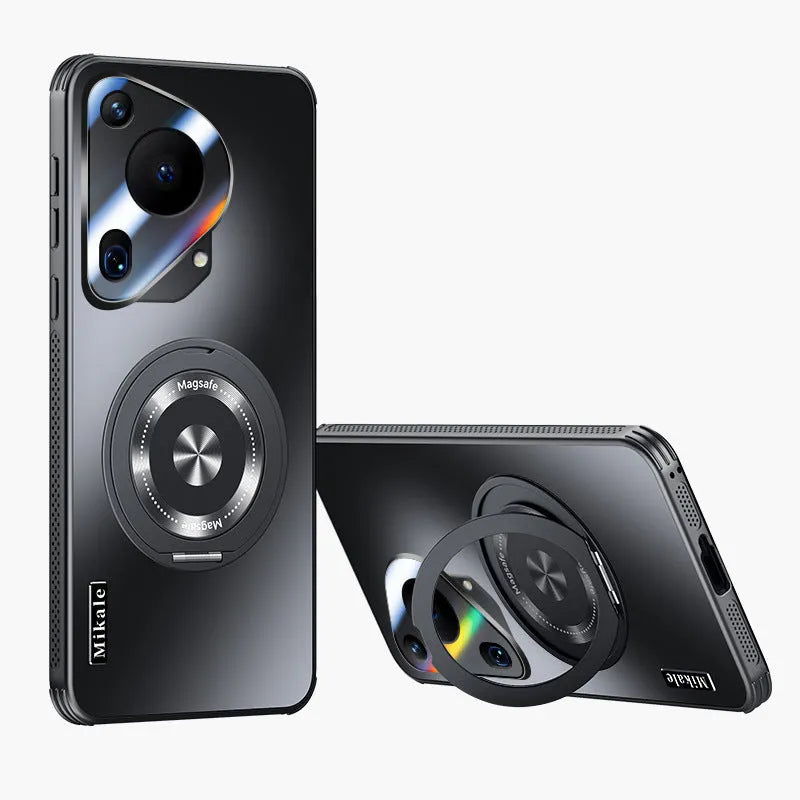 Cooling all-inclusive lens magnetic suction rotating bracket phone case in graphite black for Honor and Huawei models
