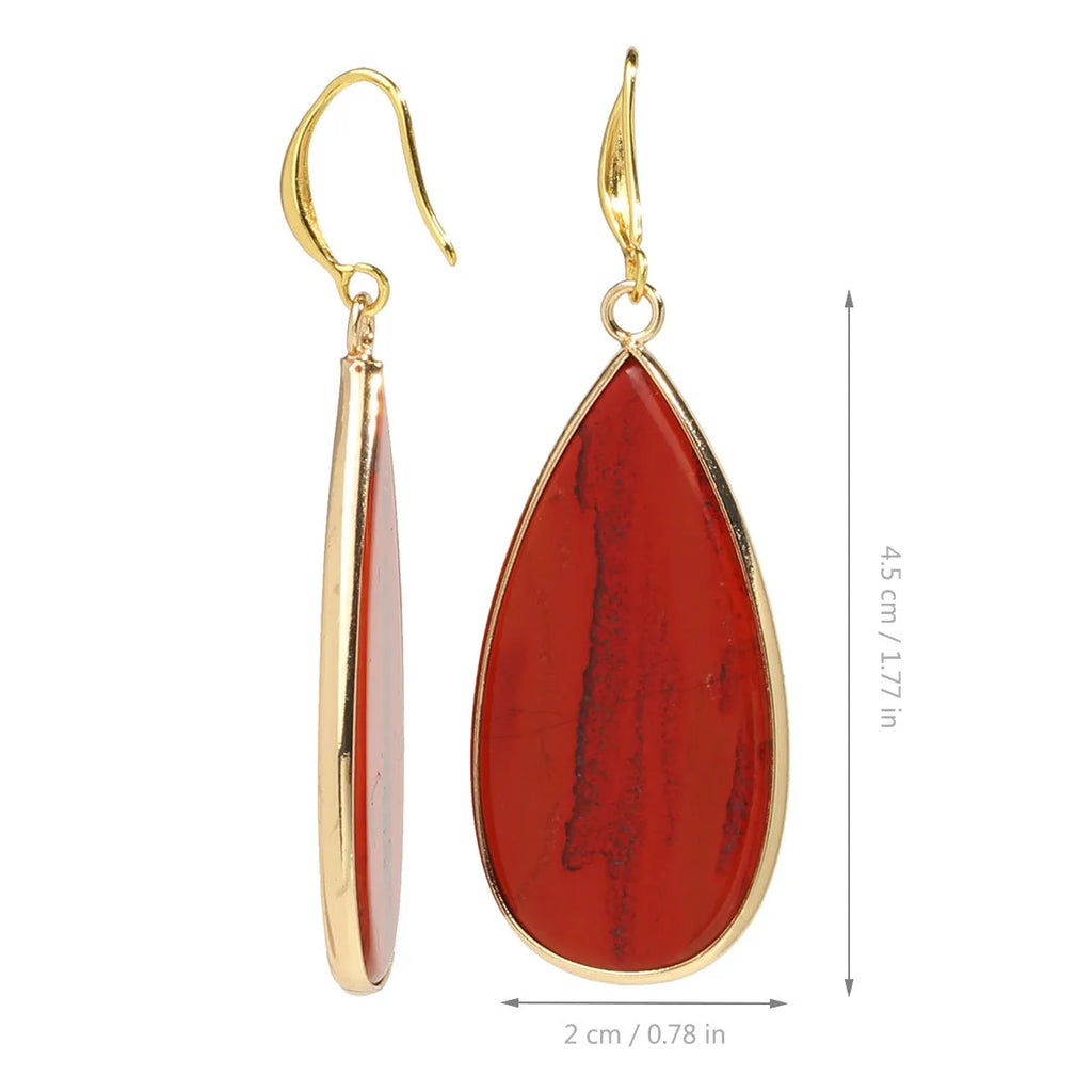 Handmade vintage stone drop earrings in Tigereye, amethyst and crystal colours
