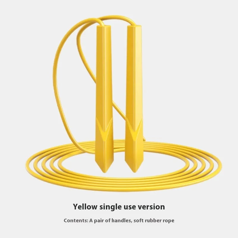 Fitness skipping rope with plastic handles in multiple colour options showing PVC cord and grip details
