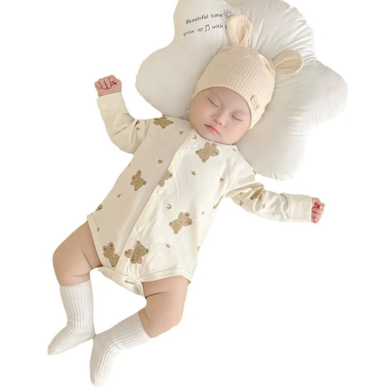 Newborn jumpsuit in thin corduroy, sleeveless triangle style, XINGX sheep or bear design, sizes 59cm to 90cm