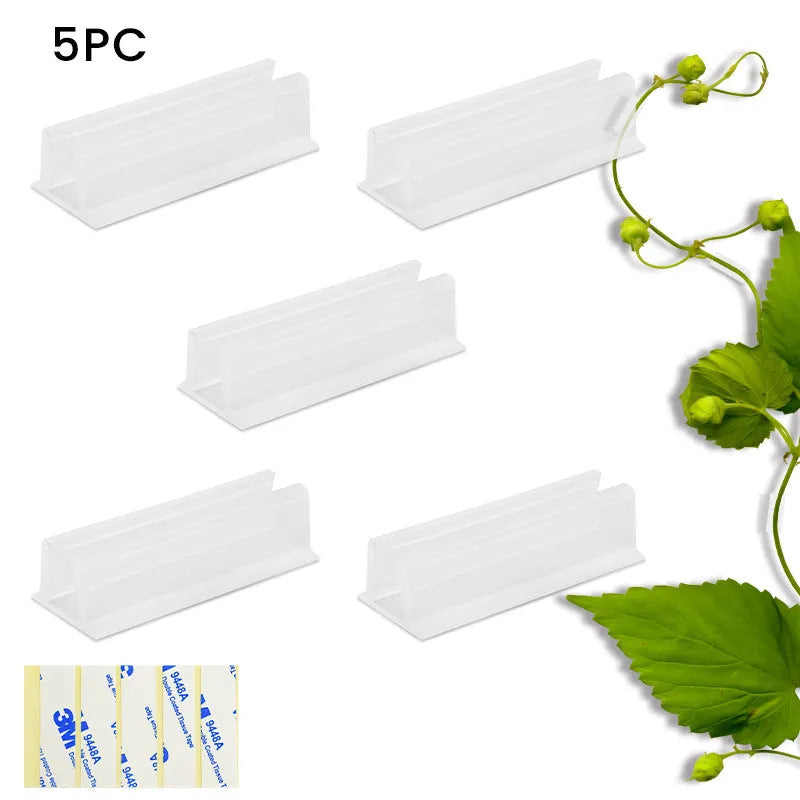 Plastic adhesive wall-mounted bracket for data cable management in bedroom bedside setting, available in multiple pack sizes