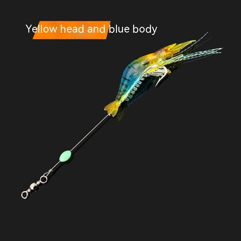 Luer soft fishing lure with hook showing six colour variations including luminous pink and orange head options
