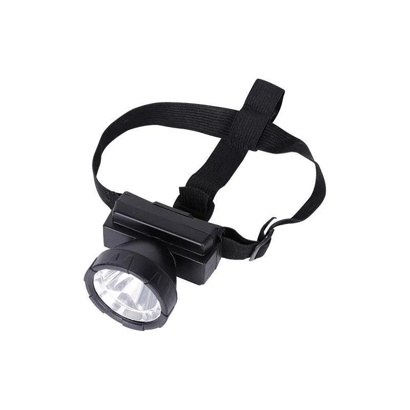 Black outdoor LED rechargeable waterproof headlamp with ABS body and 3W light beam