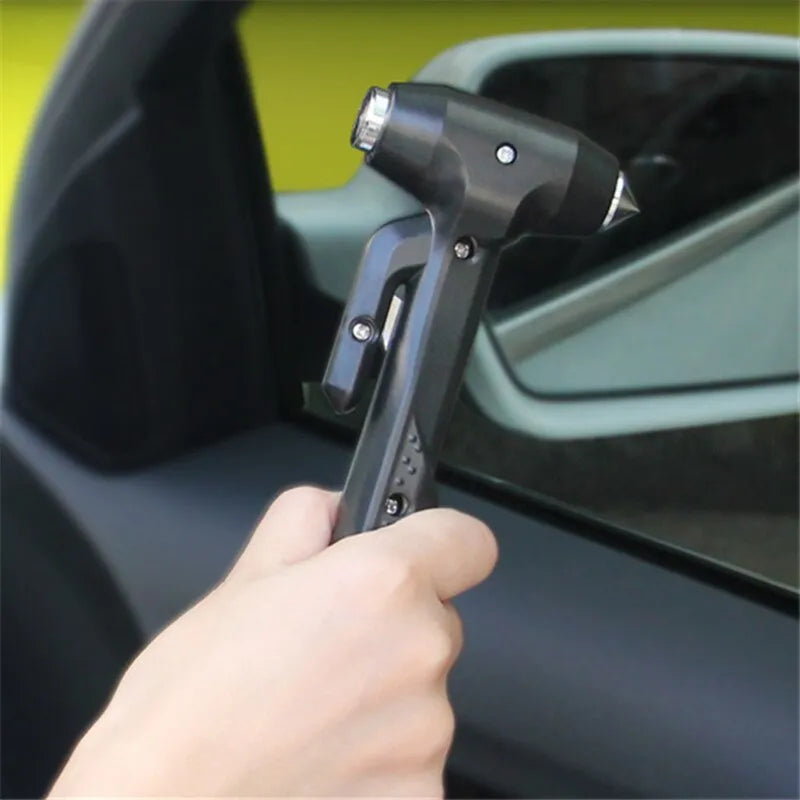 Window breaker safety hammer with ABS body and high carbon steel tip in black