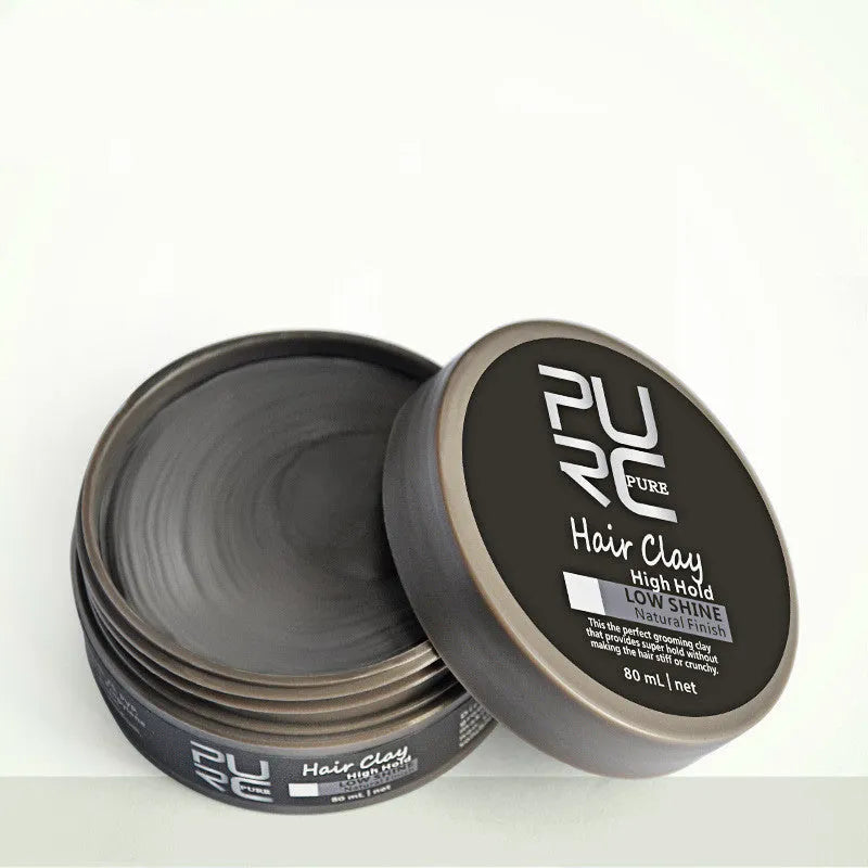 80mL pot of black non-greasy styling hair wax for short hair