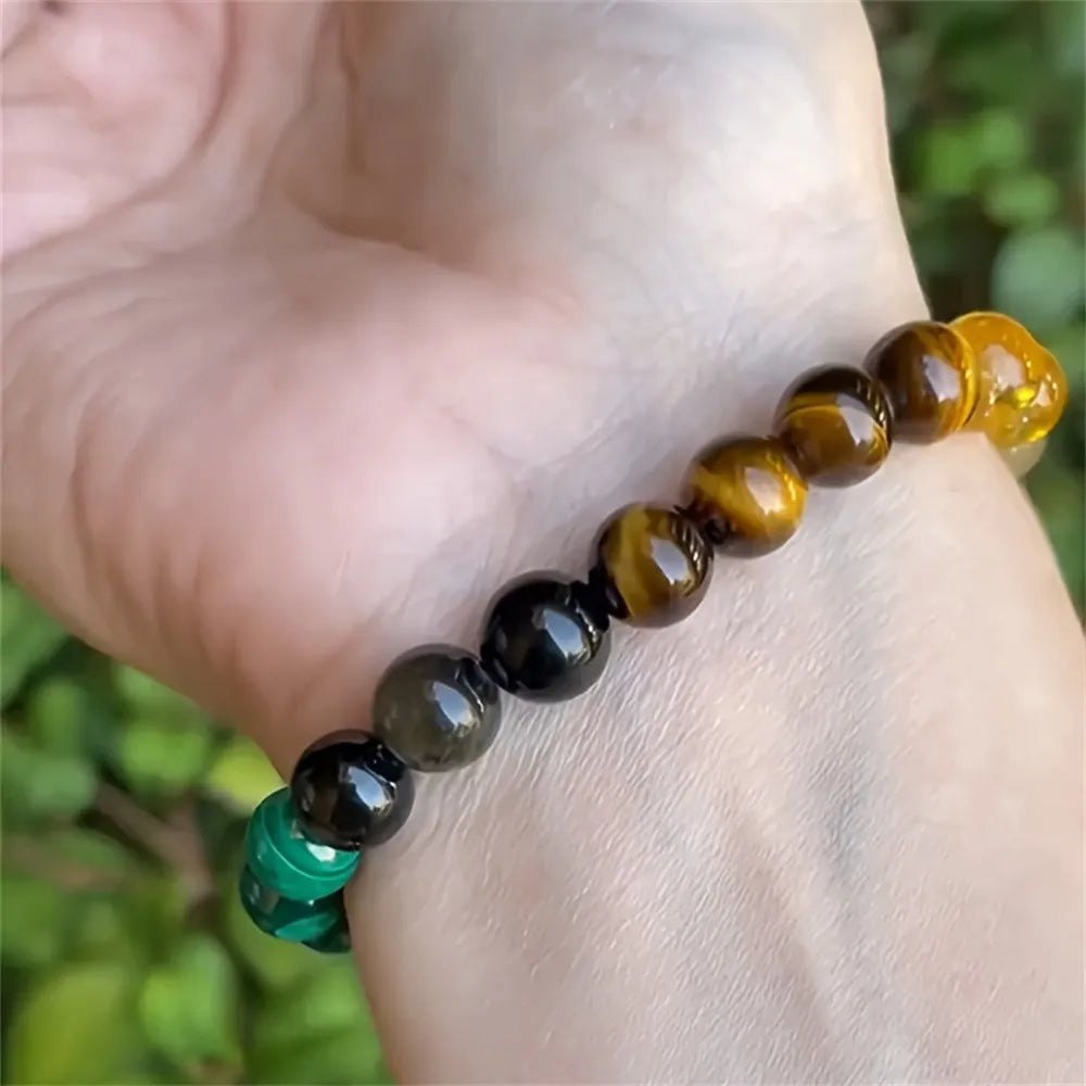 Natural stone crystal bracelet for women unisex casual style multiple colour options D0034