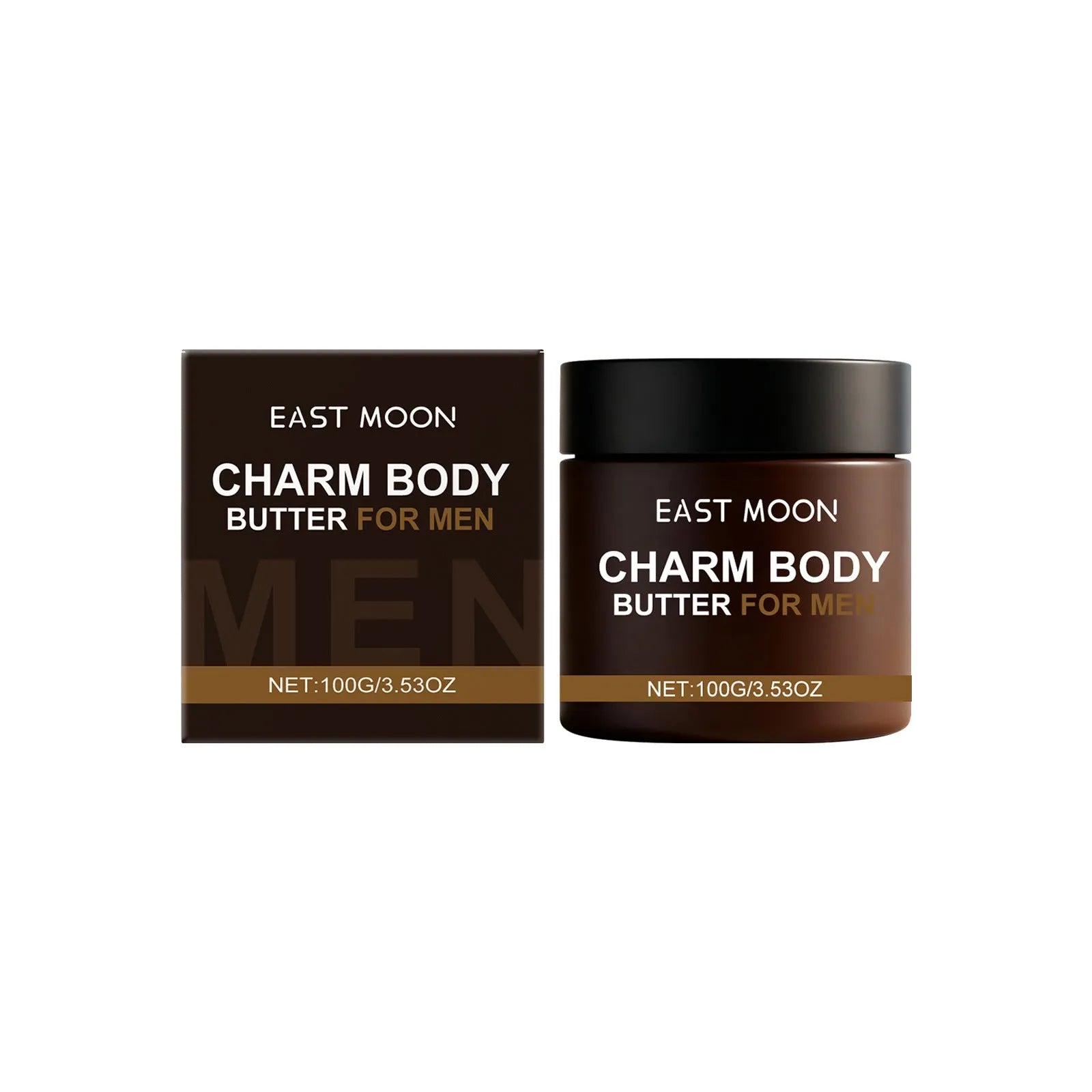 Charm Body Butter For Men 100g white tub with moisturising body milk for male grooming