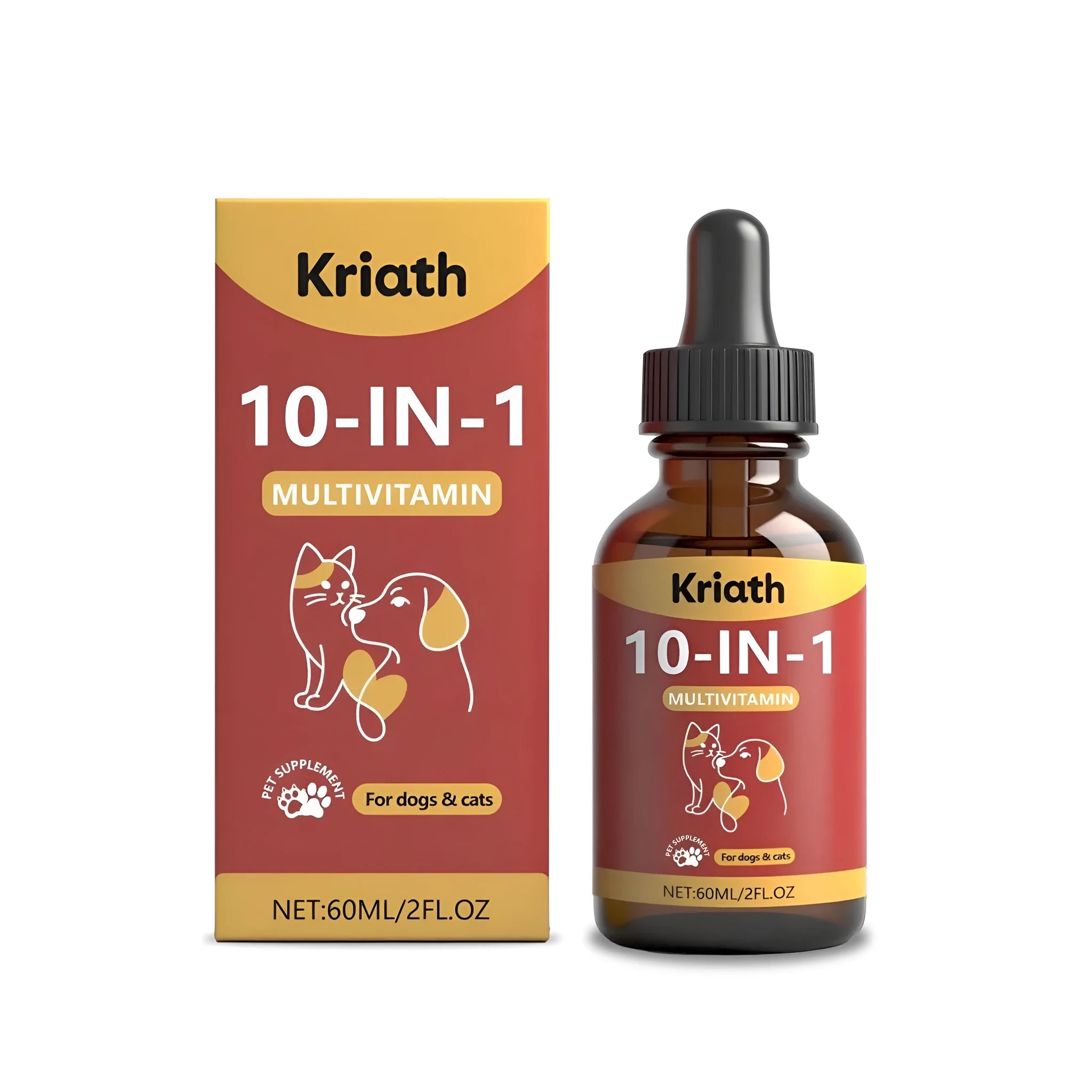 60ml bottle of pet multivitamin oral liquid supplement for dogs and cats.