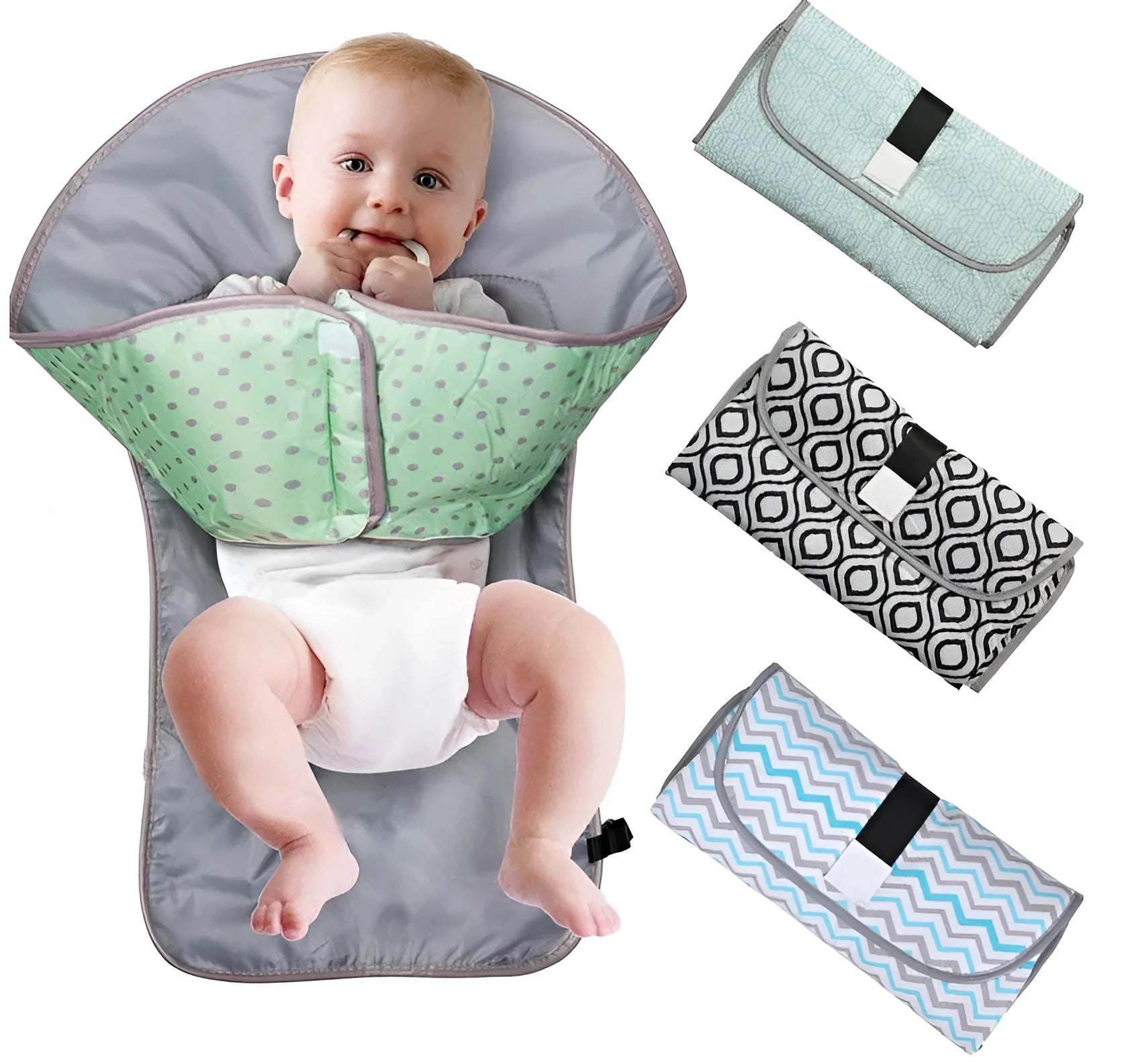 Baby changing pad made of 420 Oxford and 190 waterproof cloth, expanded size 64 x 70 cm, folded size 38 x 17 cm, multiple colour options