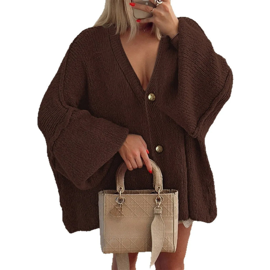 Women's button front long sleeve shirt sweater in Army Green, casual polyester top for vacation