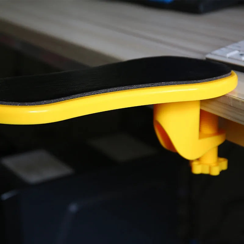 Black ergonomic computer hand bracket mouse wrist pad on desk with non-slip rubber base