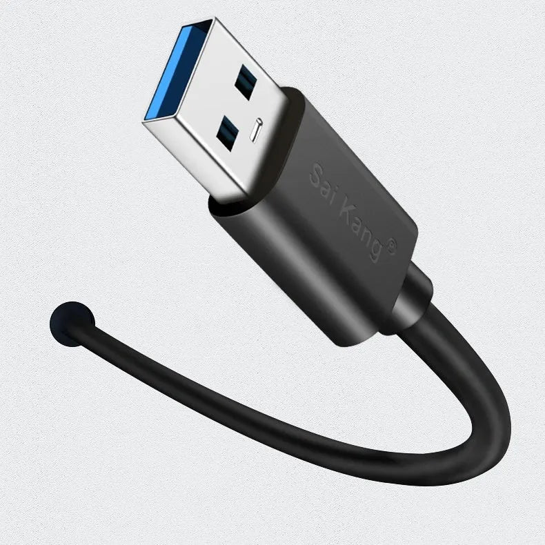 A black USB 3.0 and USB 2.0 male to female extension cable shown at various lengths.