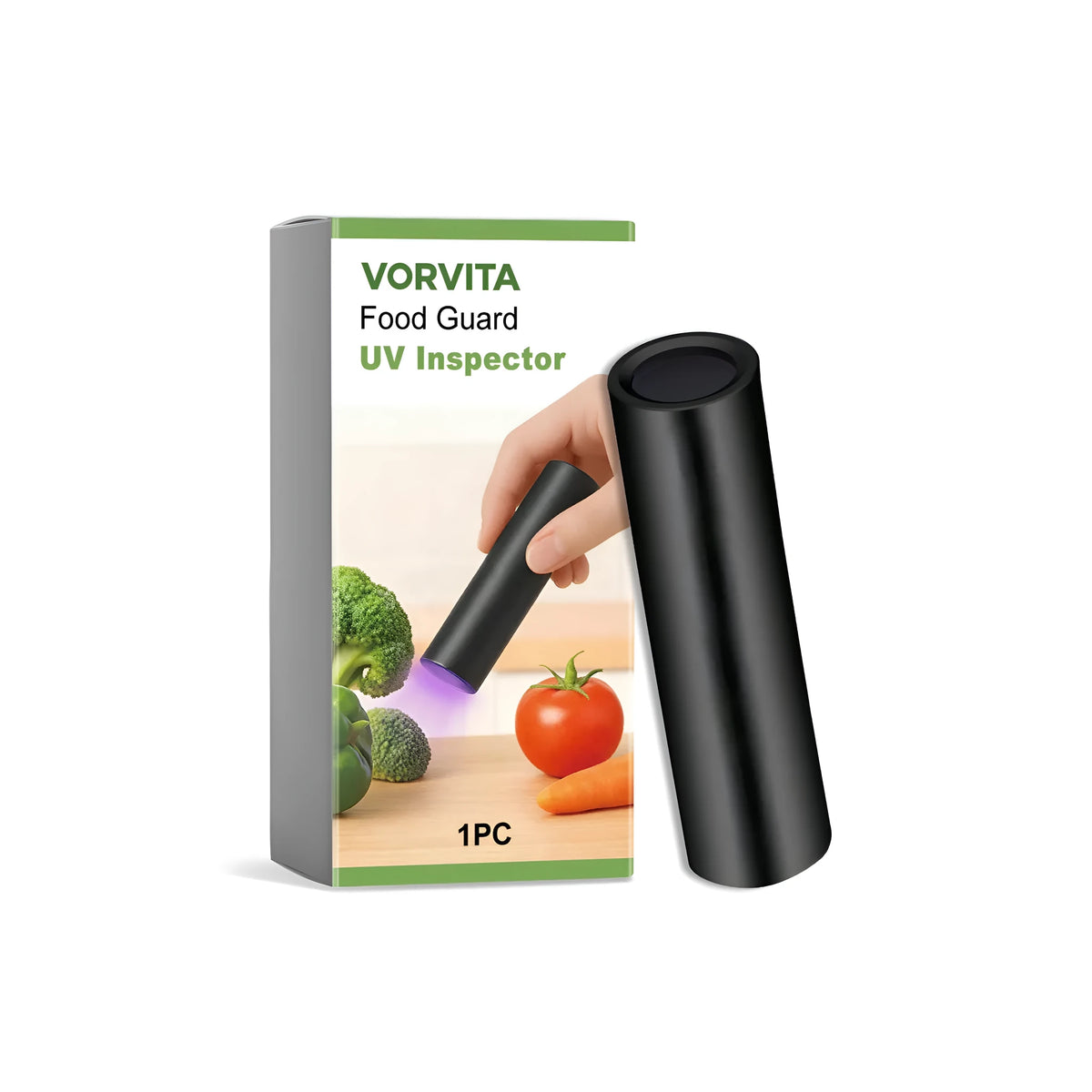 Handheld plastic ultraviolet detector for food protection checks, single unit