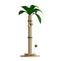 Tall, canna-coloured vertical cat climbing frame with hemp rope posts and a square platform.