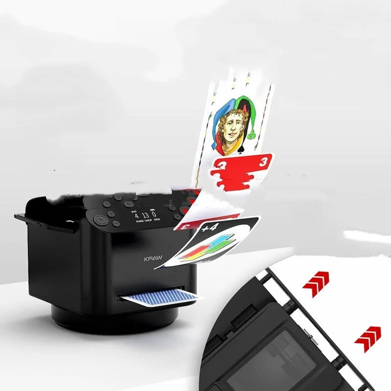 Quick Claw T1 Lite automatic card dealer in black plastic for 3 decks of big cards and 12 players
