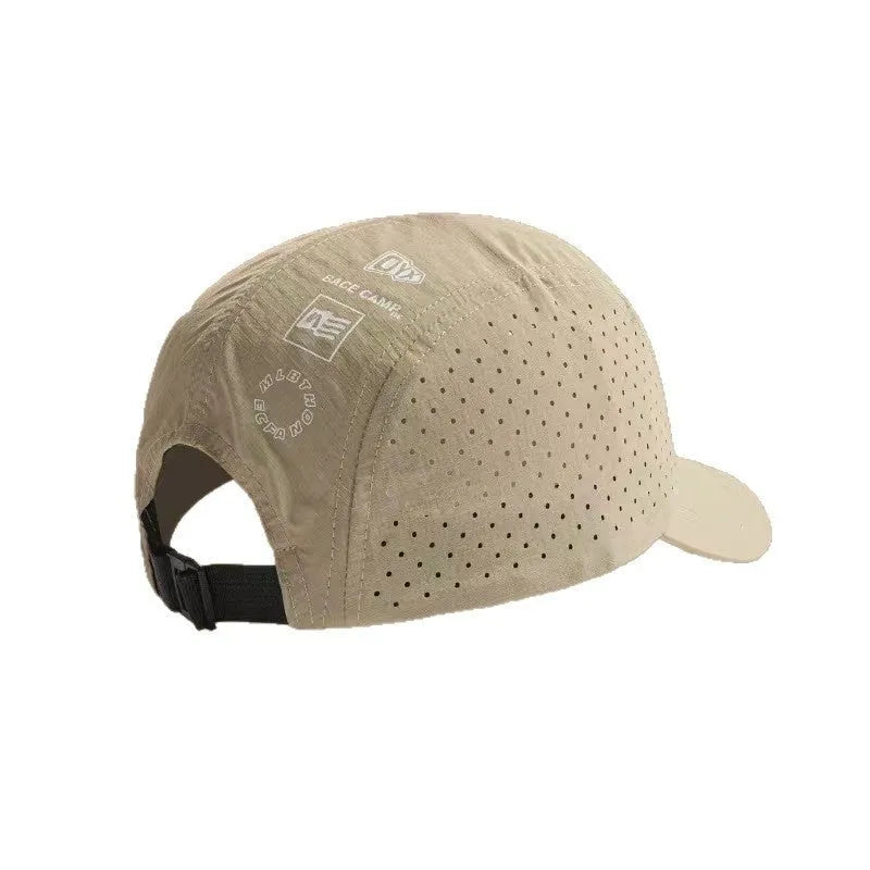 Men's grey breathable mesh baseball cap with an adjustable strap and dome crown.
