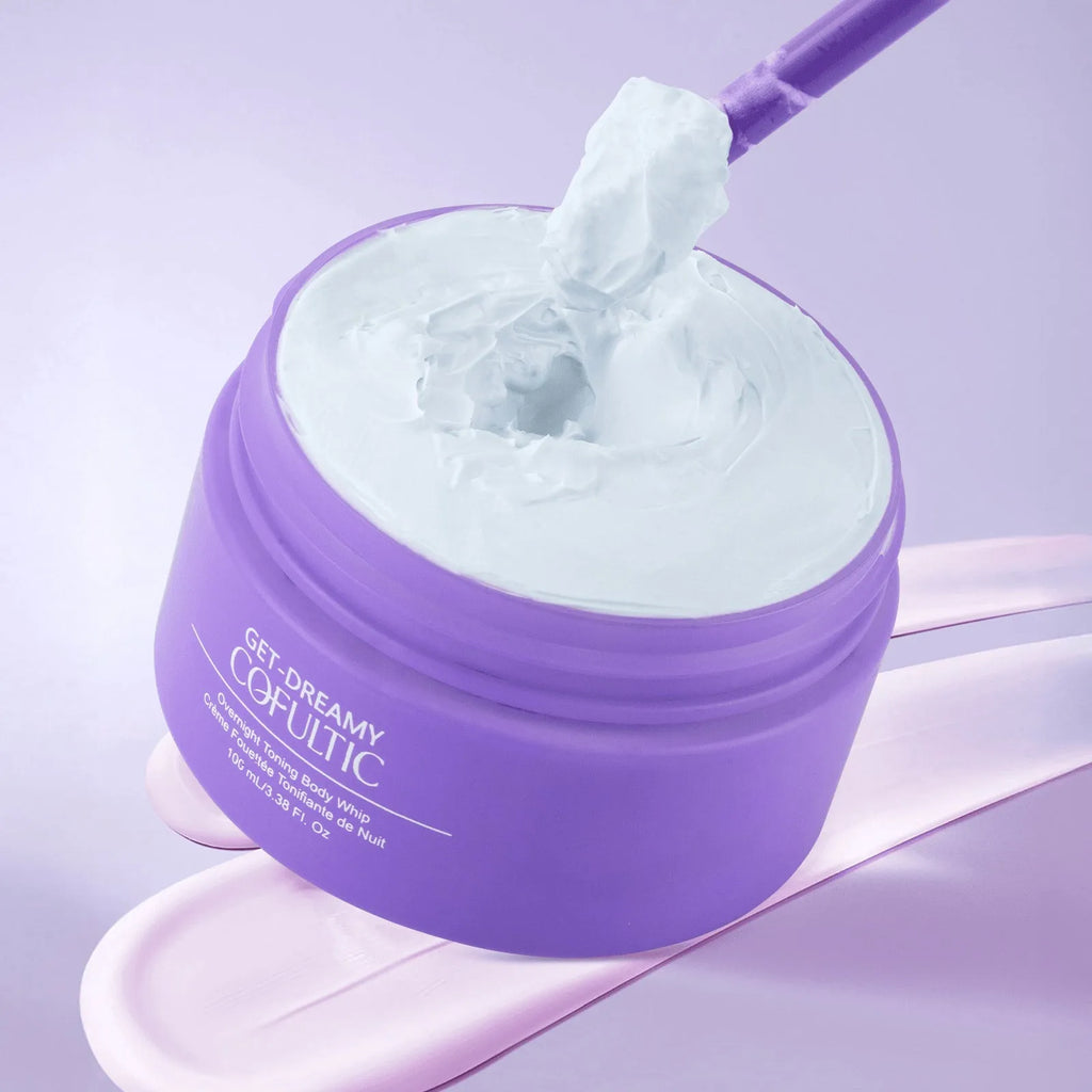 Cofultic Night Sleep Tightening Cream 100ml jar with pump dispenser, shown on a soft surface