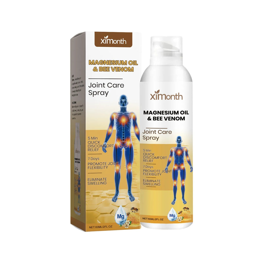 60 ml bottle of joint care spray with menthol and coconut oil formula.