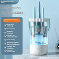 White plastic rechargeable electric cleaning brush for makeup brushes with USB cable