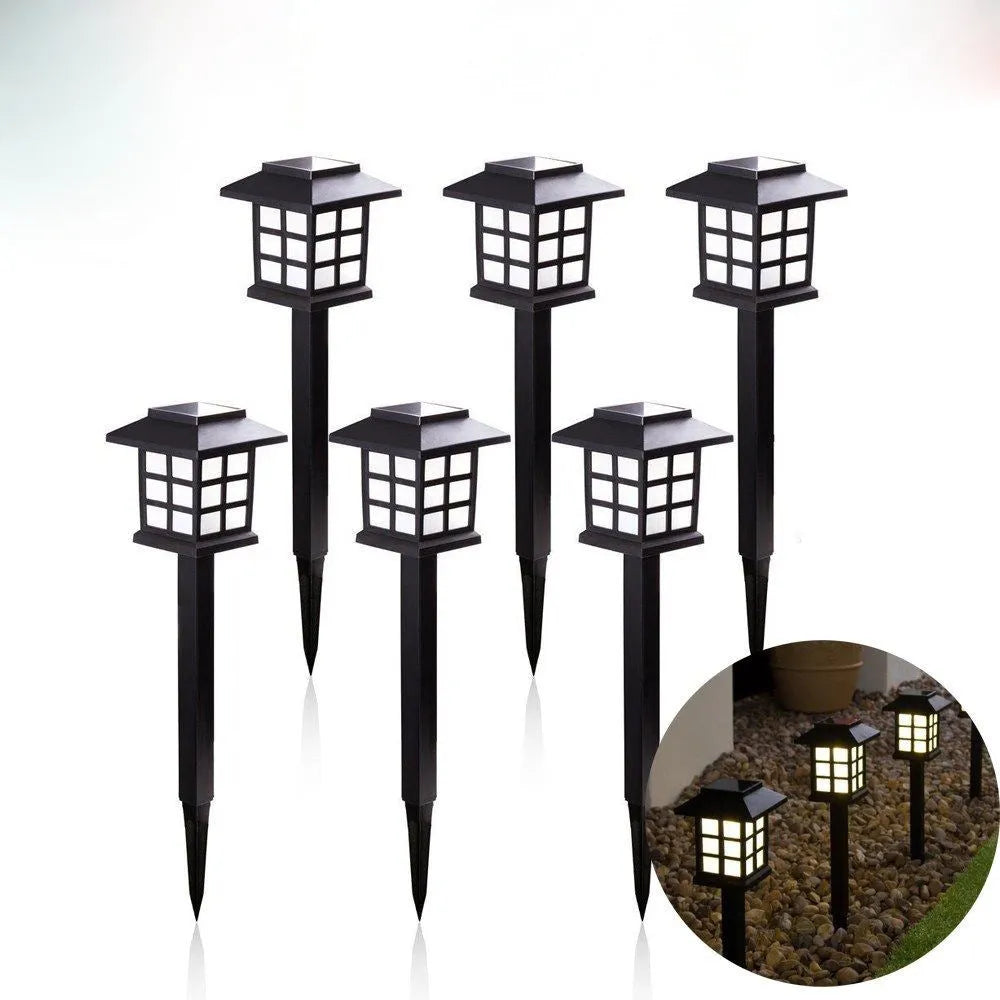 Solar square lawn light with IP44 LED, 85x360mm, in white/warm white/RGB for garden use