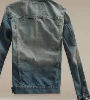 Men's denim jacket, full zip front, solid colour cotton, classic fit, available sizes S to XXXL