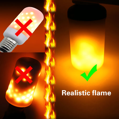 Decorative flame effect LED bulb with realistic flickering fire simulation for indoor lighting