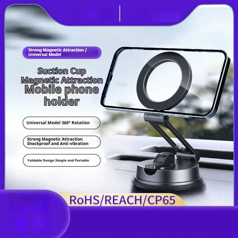 Black H154 magnetic phone holder for cars with suction cup mounting system