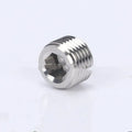 Stainless steel hexagon bulkhead pipe plug with external wrench flats for 3/8 inch series.