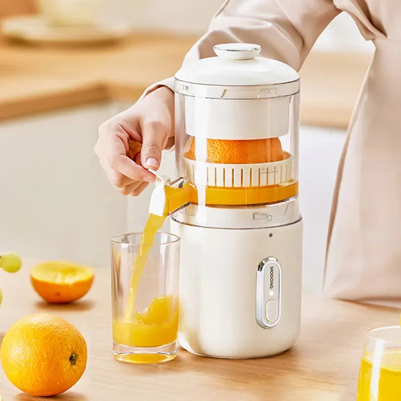 Green portable wireless electric juicer with USB charging cable and cleaning brush