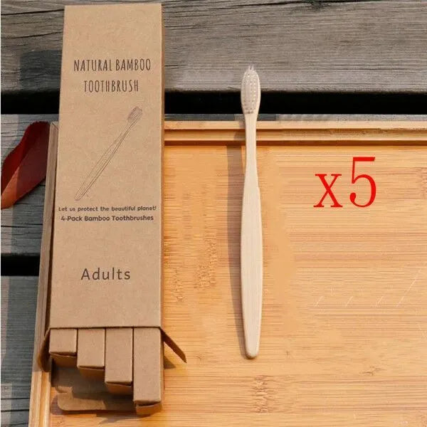Eco friendly bamboo soft fibre toothbrush with biodegradable handle for adults